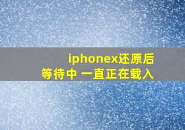 iphonex还原后等待中 一直正在载入